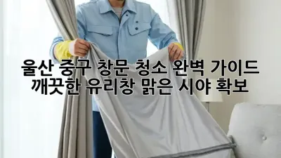 울산 중구 창문 청소 완벽 가이드: 깨끗한 유리창, 맑은 시야 확보!